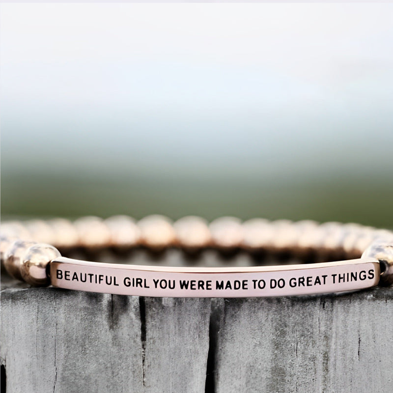 For Anyone - You Were Made To Do Great Things Girl Bead Lettering Bracelet-37bracelet