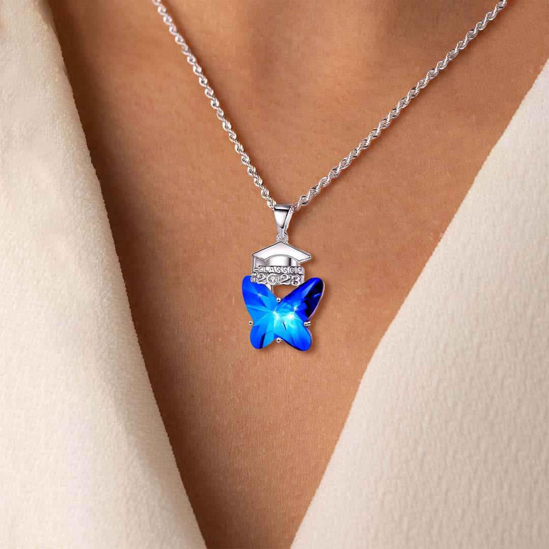 For Graduation - S925 She Believed She Could So She Did Butterfly Necklace