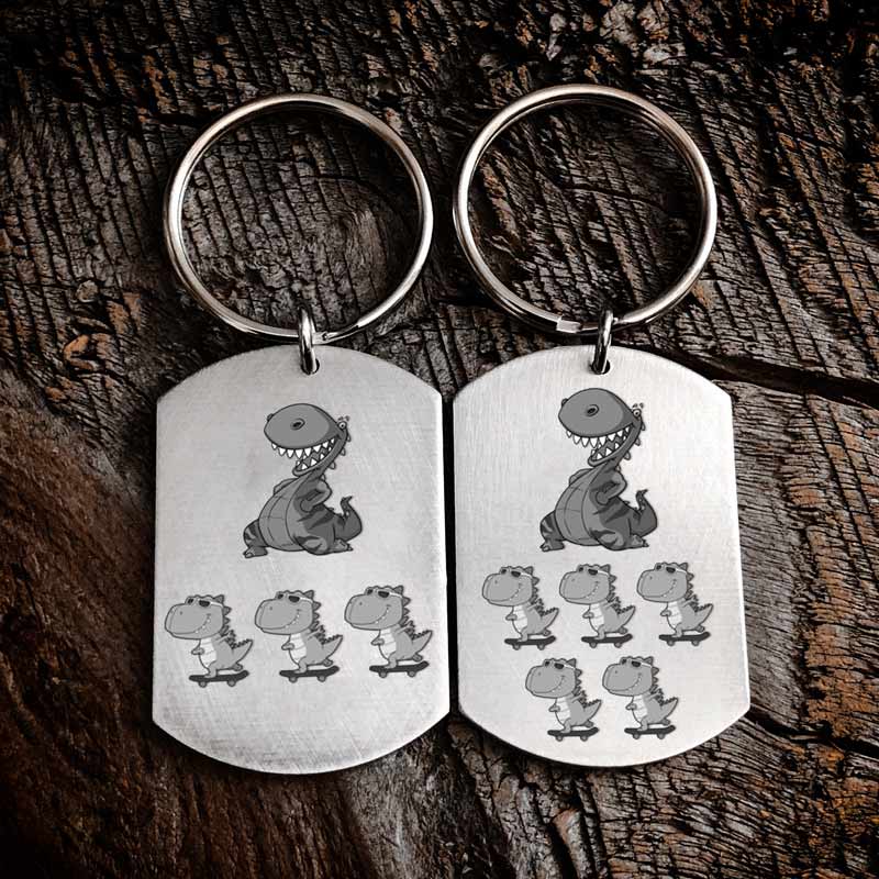For Father - To The World's Best Daddysaurus Keychain-37bracelet