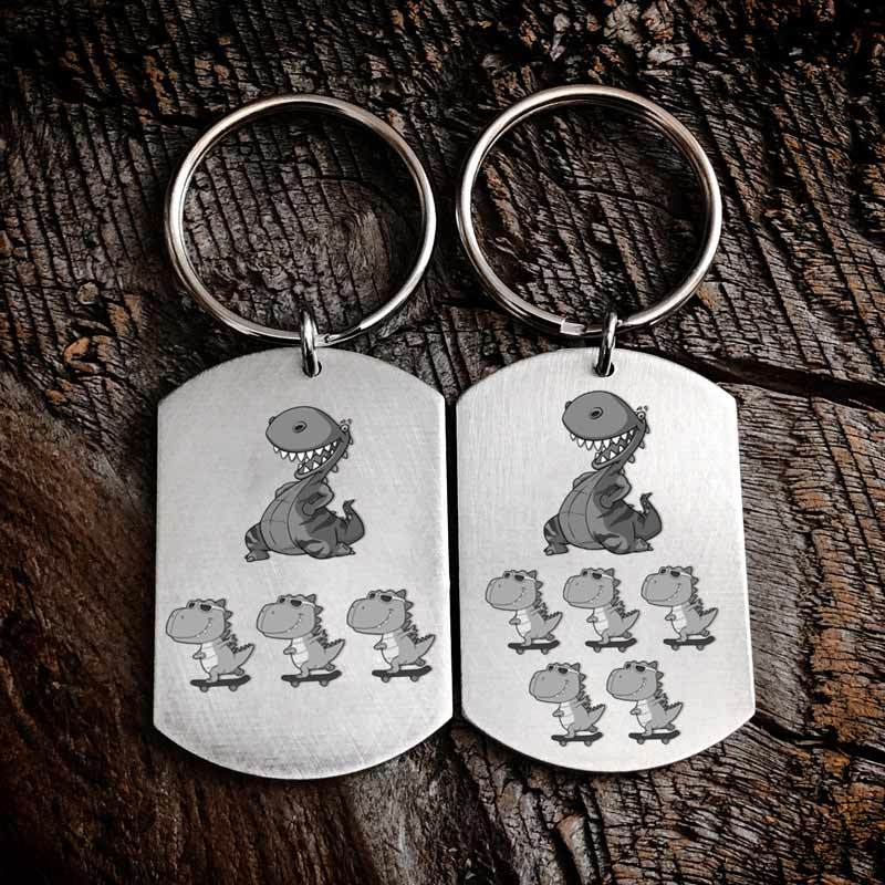 For Father - To The World's Best Daddysaurus Keychain-37bracelet