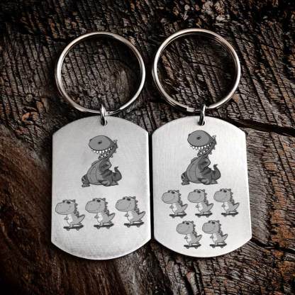 For Father - To The World's Best Daddysaurus Keychain-37bracelet
