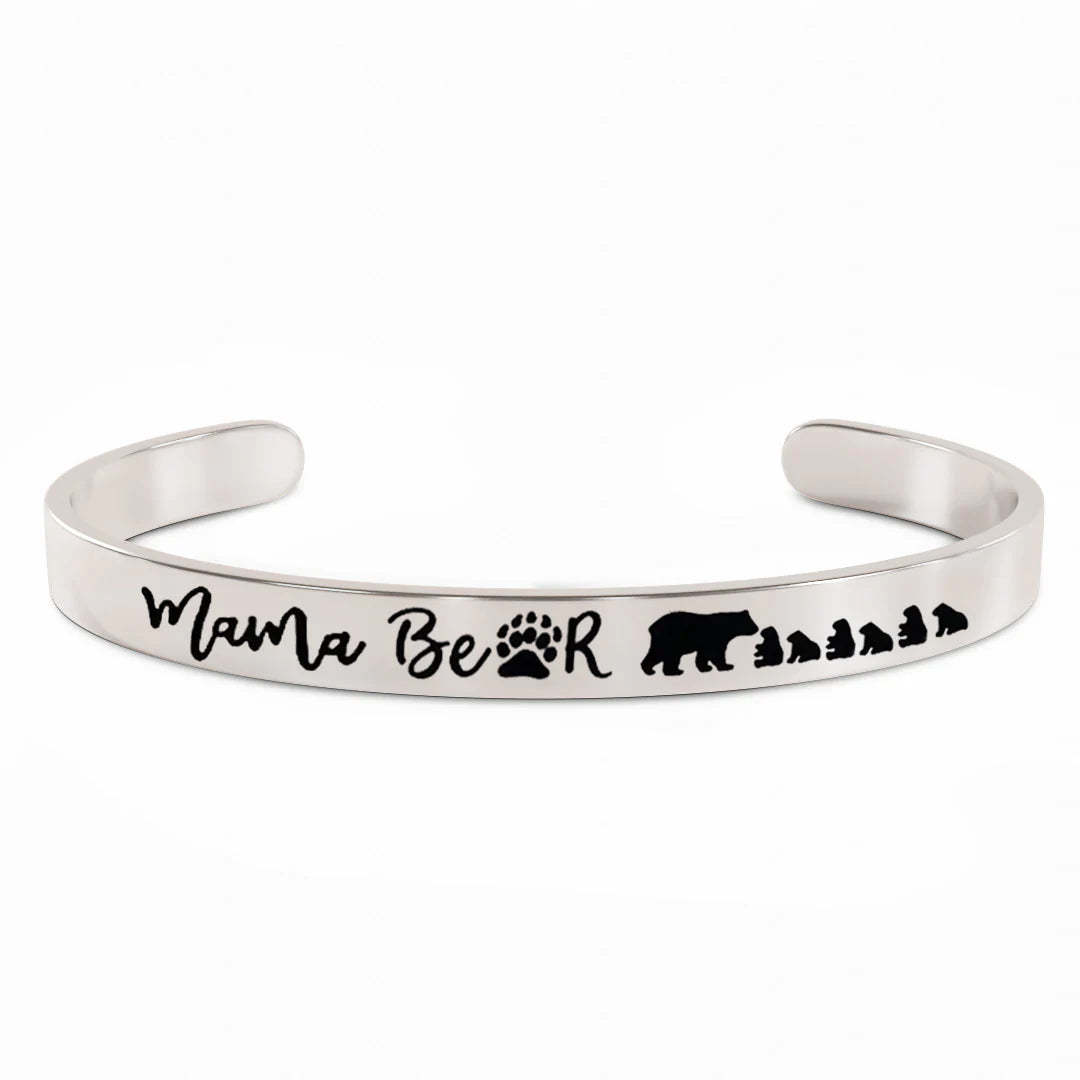 For Mom - Mama Bear And Little Bears Cuff Bracelet