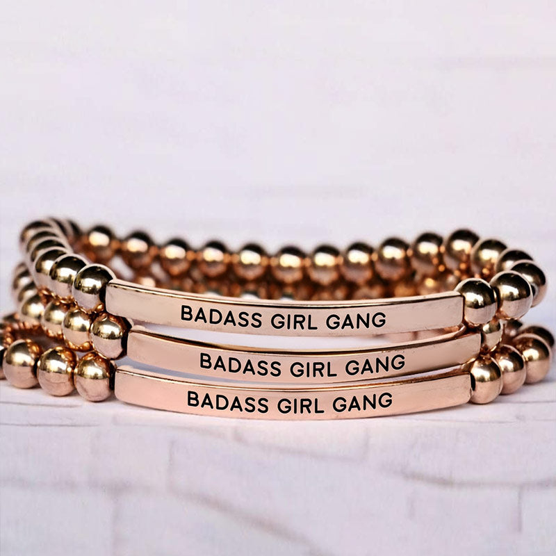 For Friend - Thank You For Being A Part Of My Badass Girl Gang Bead Lettering Bracelet