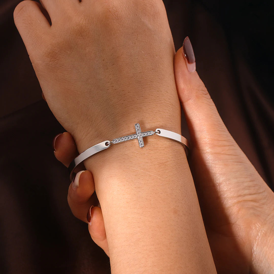 For Daughter - Pray on it Pray over it Pray through it Cross Bracelet-37bracelet