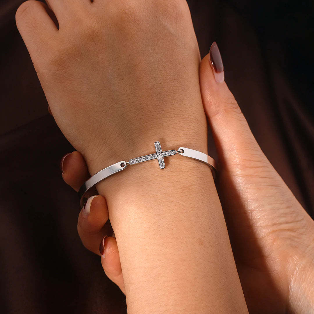 For Daughter - Pray on it Pray over it Pray through it Cross Bracelet-37bracelet