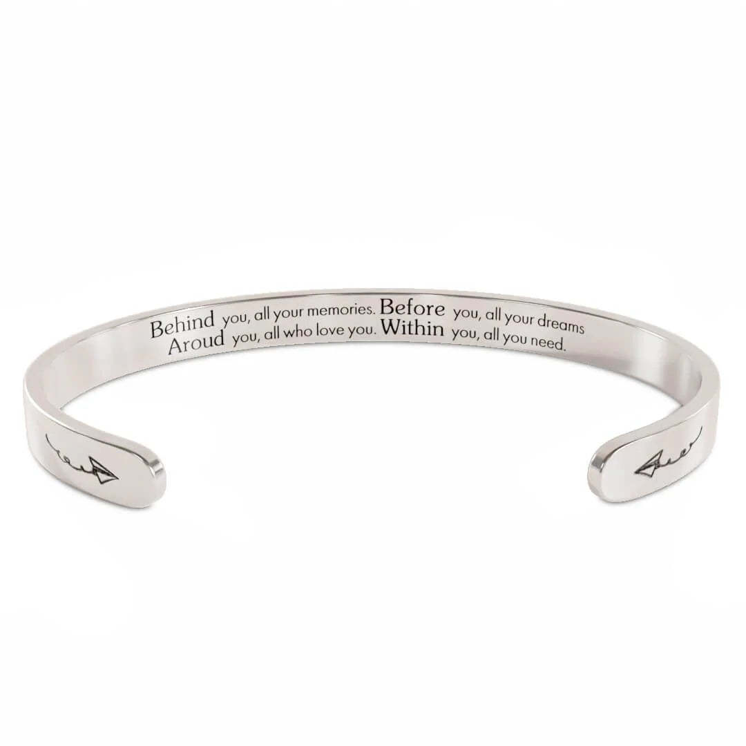 For Daughter - Behind You Before You Around You Within You Cuff Bracelet-37bracelet