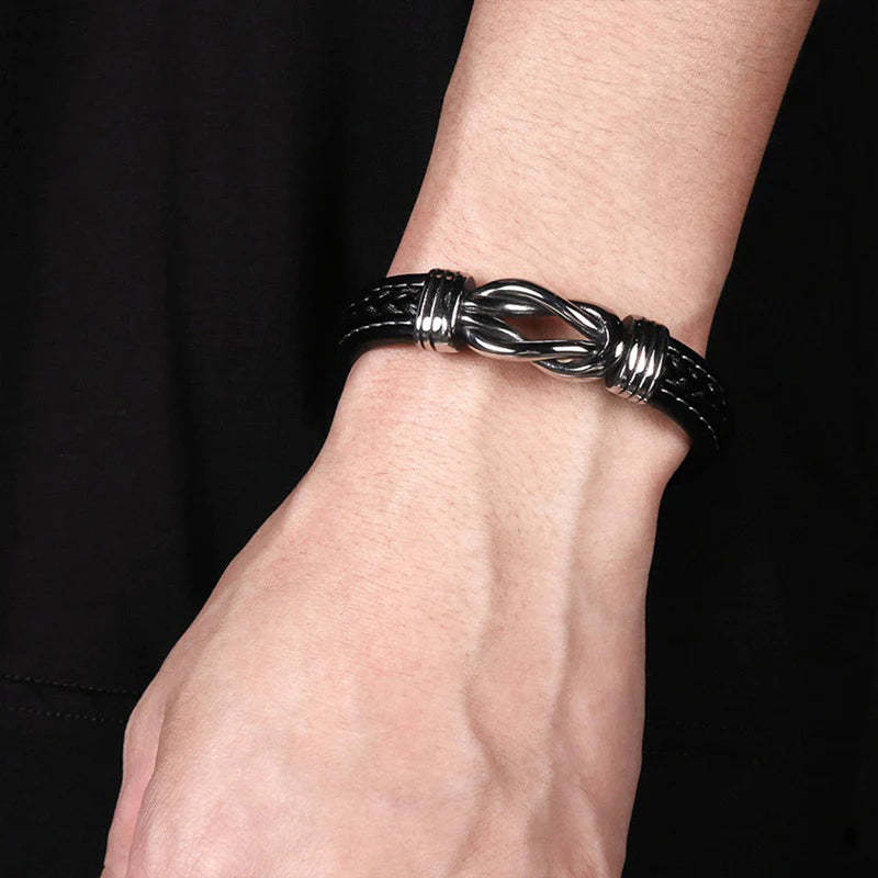 For Grandson - Grandmother and Grandson Forever Linked Together Black Knot Bracelet-37bracelet