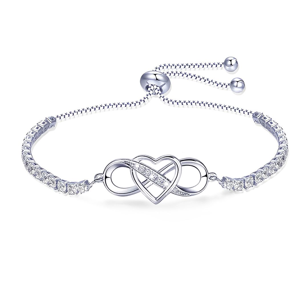 For Daughter- Always Keep Me In Your Heart For You Are Always In Mine Infinity Love Tennis Bracelet-37bracelet