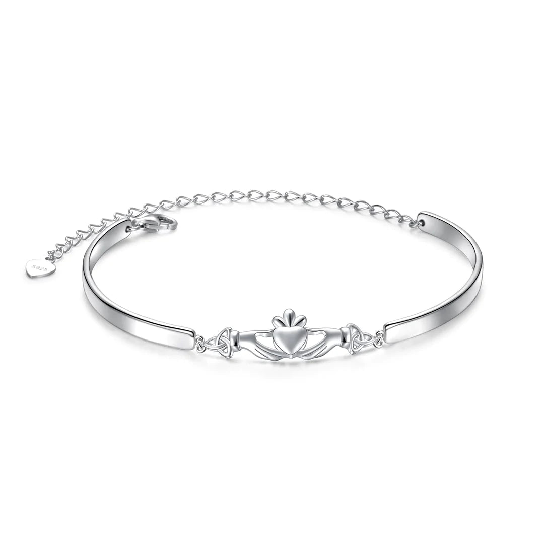 For Friend - Whenever, Wherever You Have My Heart Forever Celtic Claddagh Bracelet-37bracelet