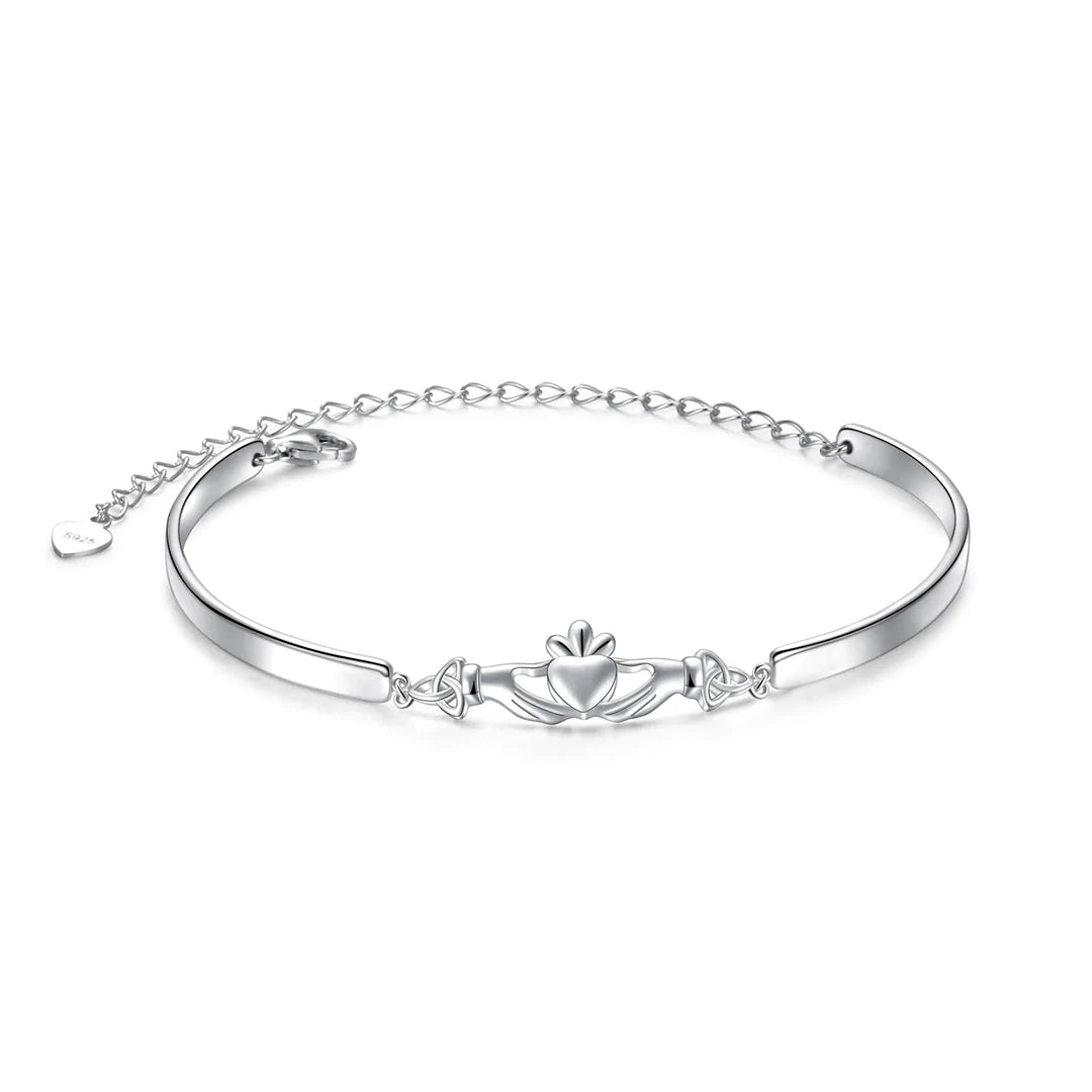 For Granddaughter - You Are A Princess And Straighten Your Crown Celtic Claddagh Bracelet-37bracelet