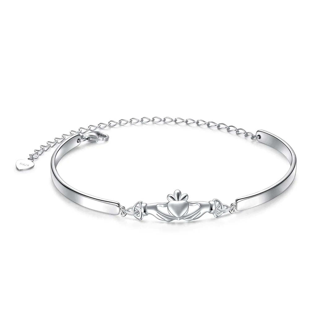 For Friend - Whenever, Wherever You Have My Heart Forever Celtic Claddagh Bracelet-37bracelet