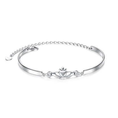 For Friend - Whenever, Wherever You Have My Heart Forever Celtic Claddagh Bracelet-37bracelet