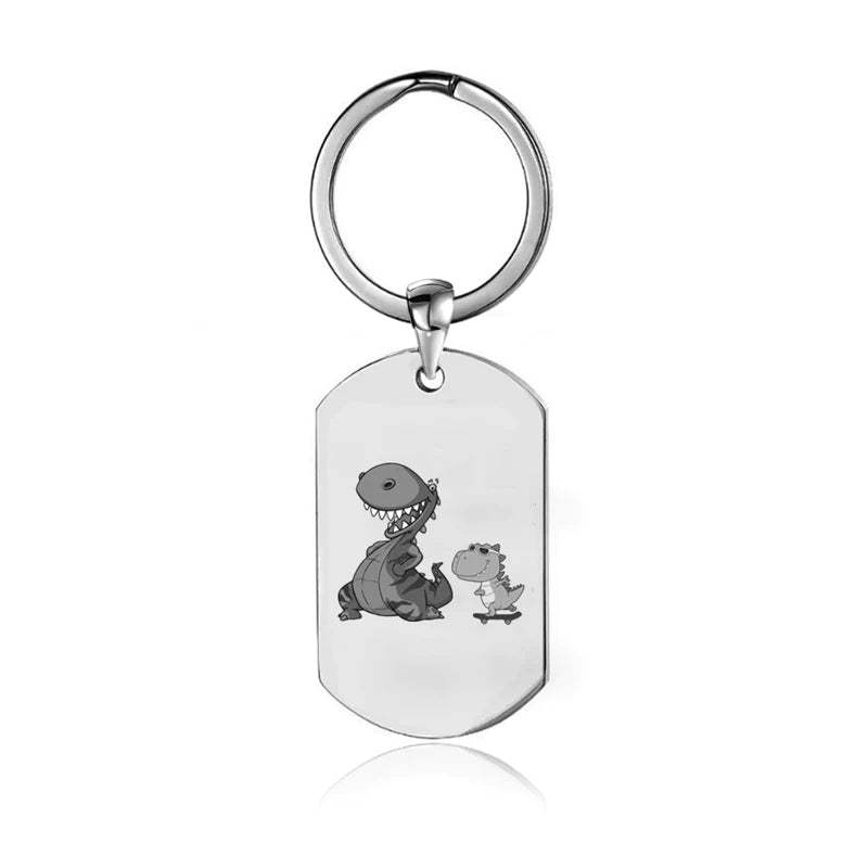 For Father - To The World's Best Daddysaurus Keychain-37bracelet