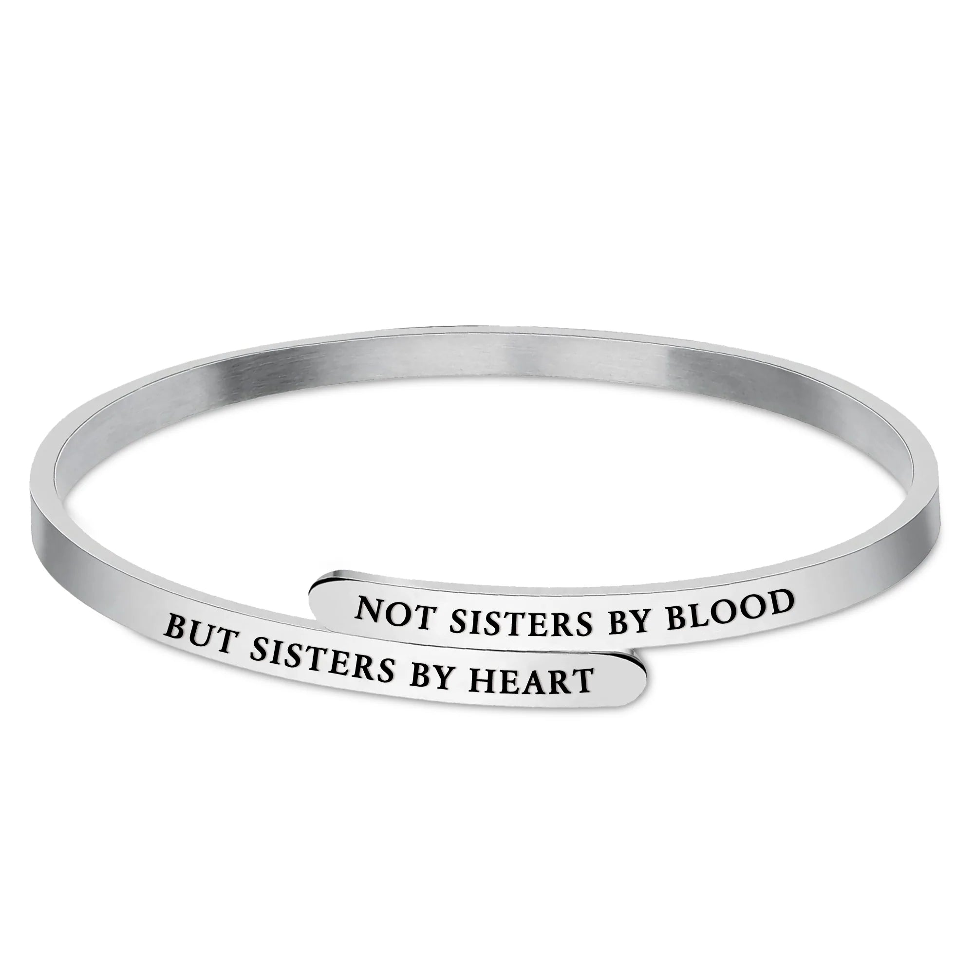 For Friend - Not Sisters By Blood  But Sisters By Heart Staggered Bracelet-37bracelet