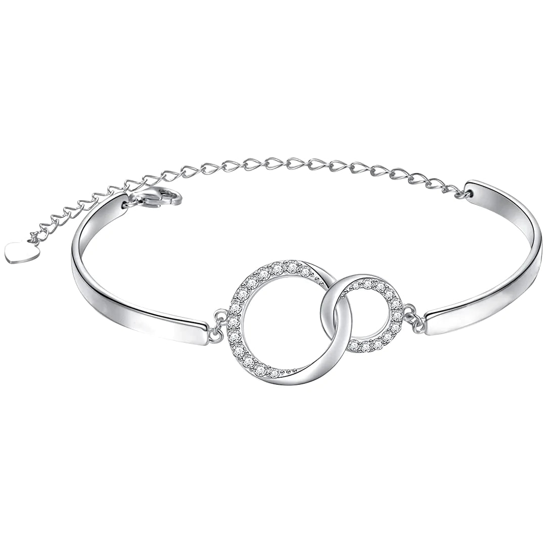 For Daughter - Mother and Daughter Forever Linked Together Circle Bracelet-37bracelet