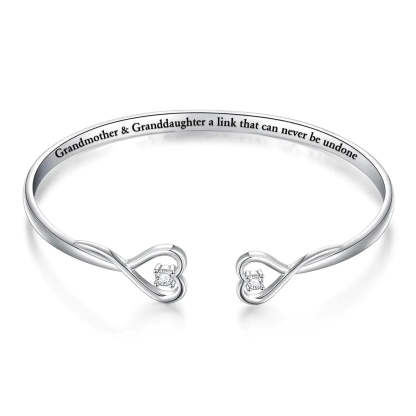 For Granddaughter - Grandmother & Granddaughter A link that can never be undone Two Hearts Bracelet-37bracelet