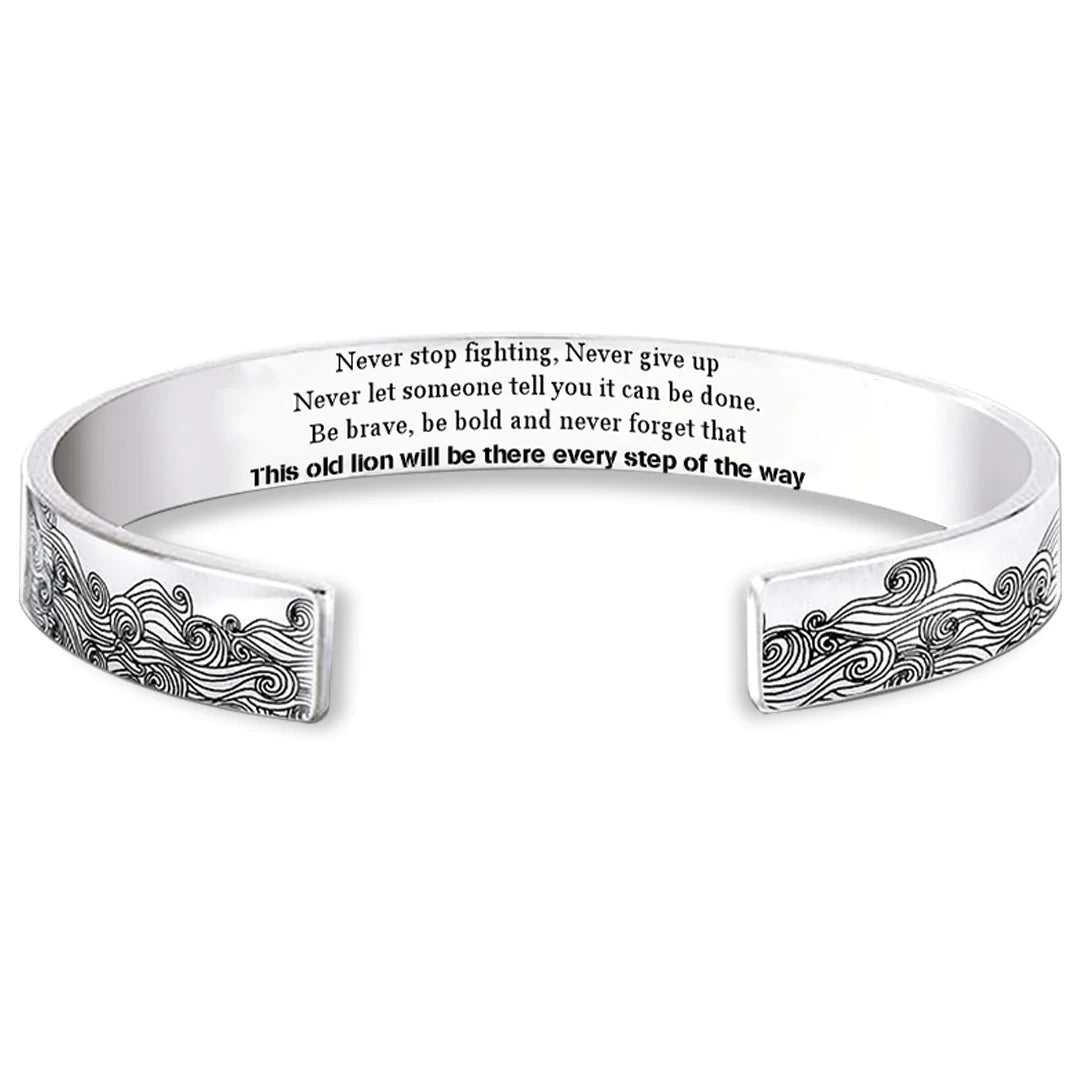 For Daughter - This Old Lion Will Be There Every Step Of The Way Wave Bracelet-37bracelet
