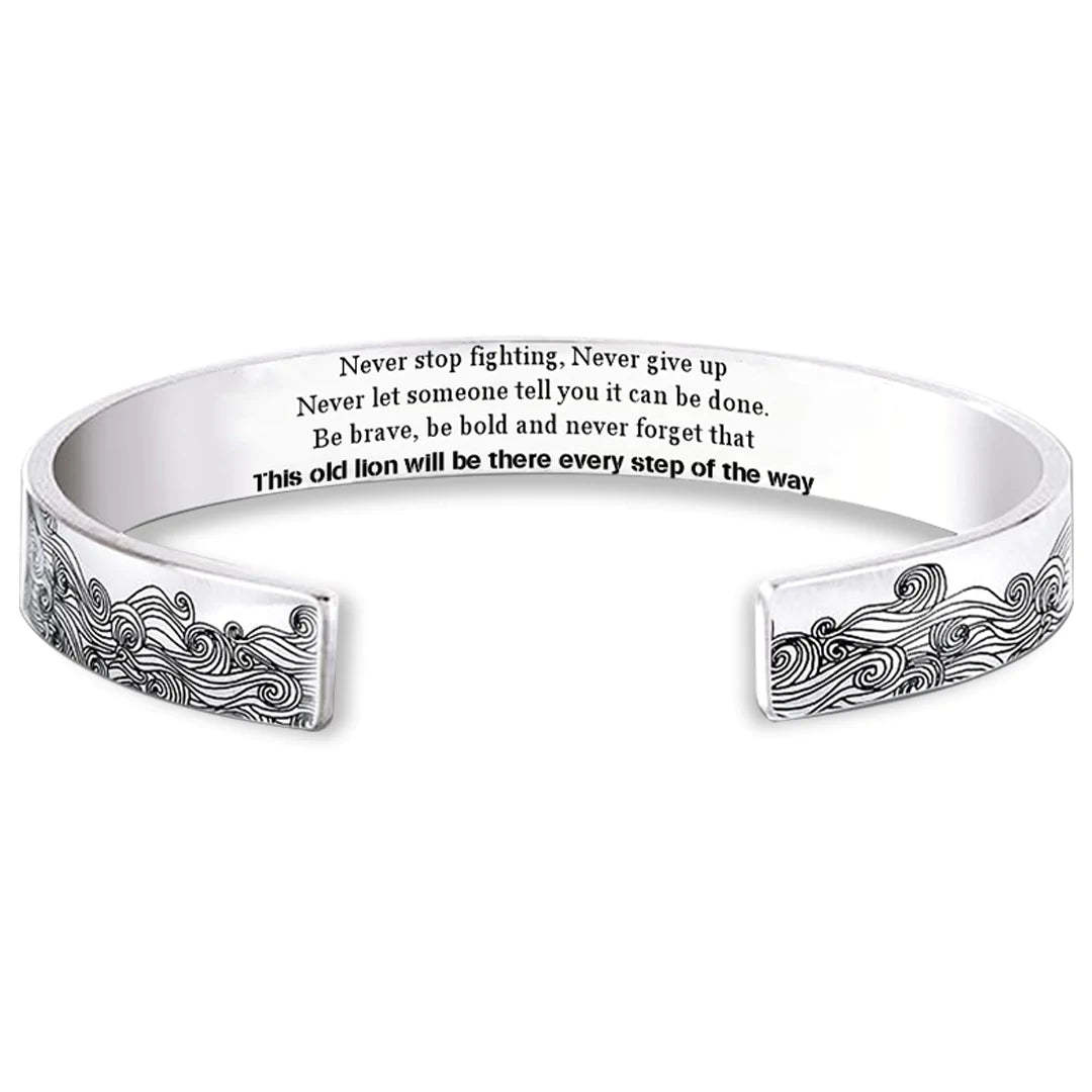 For Daughter - This Old Lion Will Be There Every Step Of The Way Wave Bracelet-37bracelet