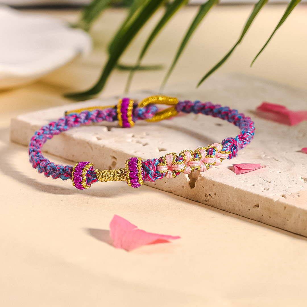 For Granddaughter - Never Forget How Much I Love You Peach Blossom Knot Bracelet
