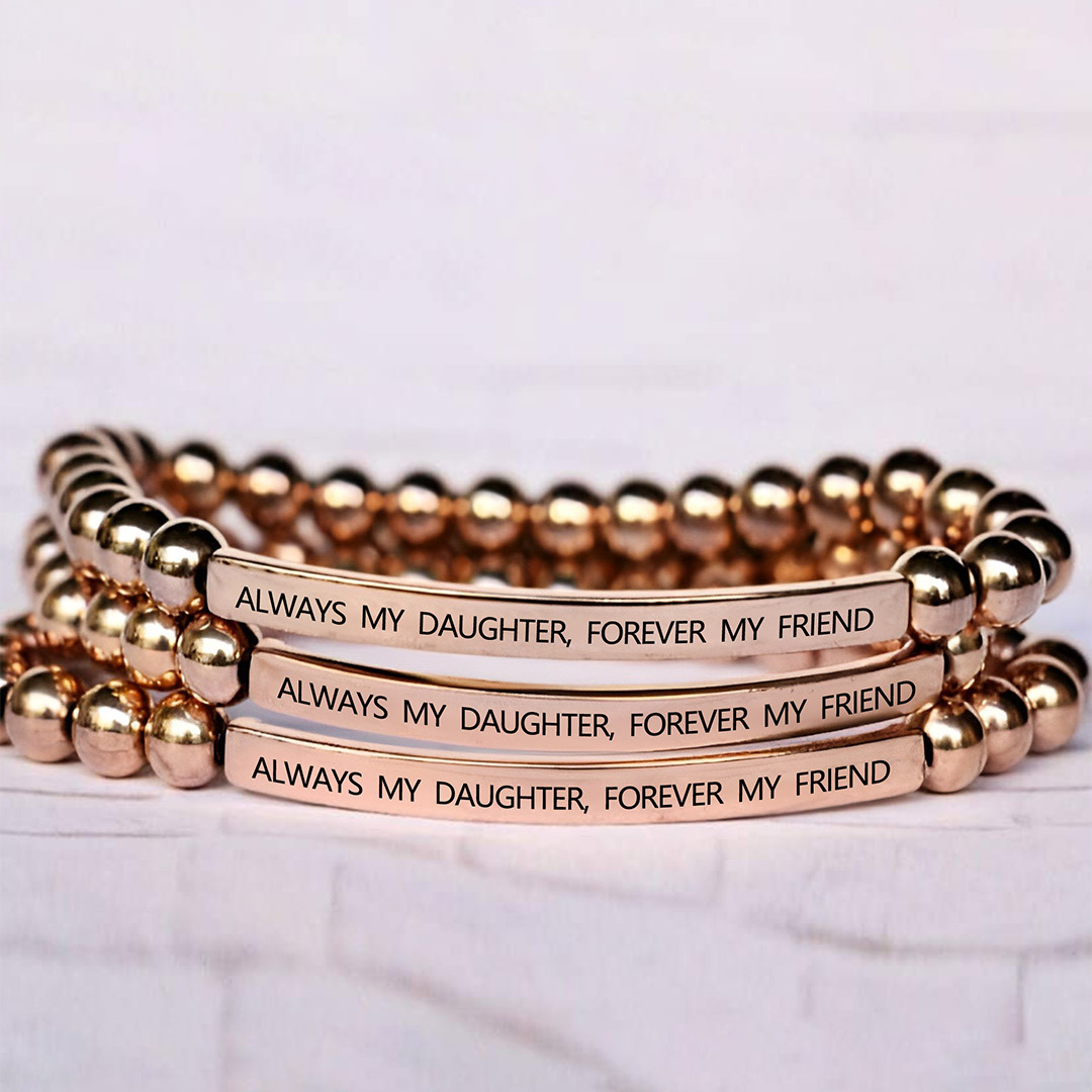 For Daughter - Always My Daughter, Forever My Friend Bead Lettering Bracelet