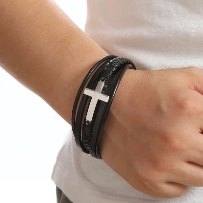 For Love - You are the One I Want to Be with Cross Braided Bracelet