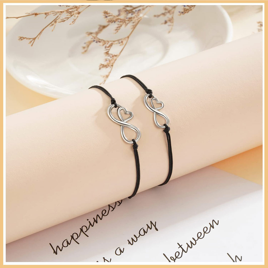 For Friend - Our Friendship Means the World to Me Infinity Heart Beat Bracelet