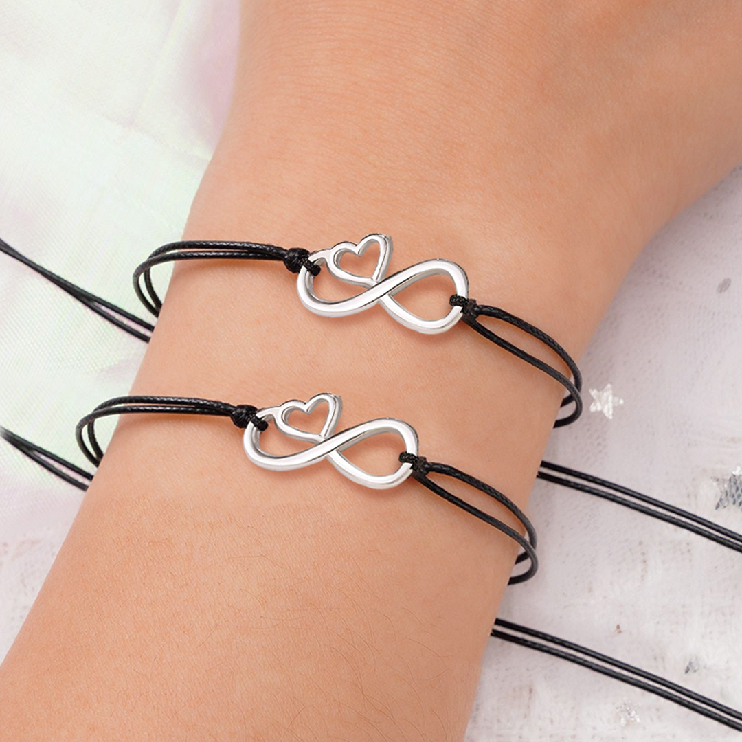 For Friend - Thank You For Being My Badass Girl Gang Infinity Heart Beat Bracelet