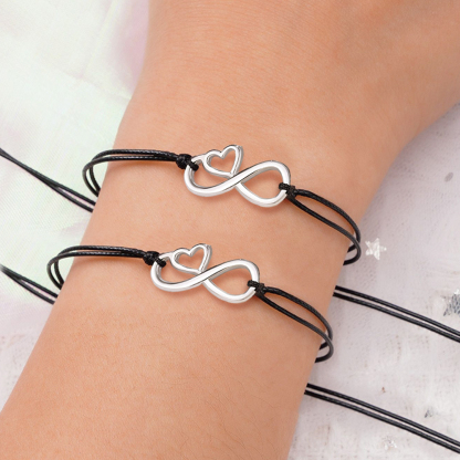 For Friend - Thank You For Being My Badass Girl Gang Infinity Heart Beat Bracelet