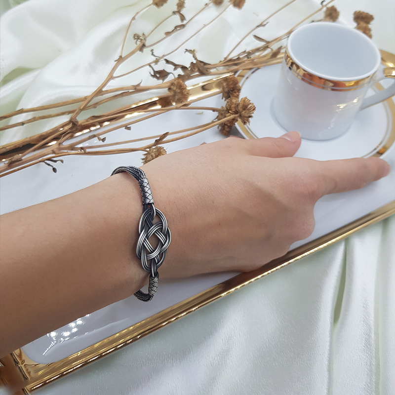 For Love -  I Love You Until Infinity Runs Out Celtic Knot Braided Bracelet