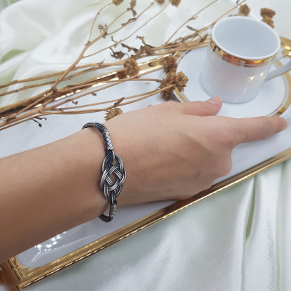 For Love -  I Love You Until Infinity Runs Out Celtic Knot Braided Bracelet