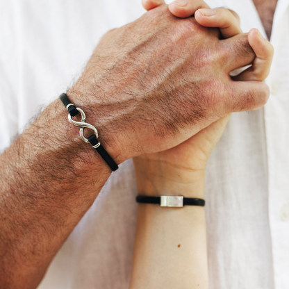 For Love -  I Love You Until Infinity Runs Out Leather Braided Bracelet