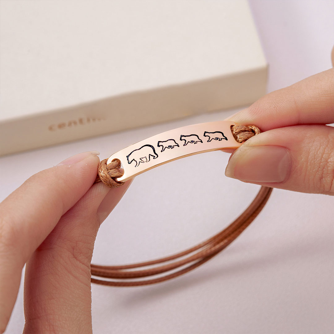 For Mother - To The Best Mama Bear In The World Mama Bear Custom Bracelet