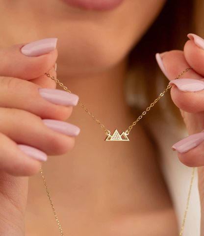 S925 Keep Climbing Triangle Mountain Necklace
