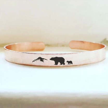 For Dad - Papa Bear Mountain Cuff Bracelet-37bracelet