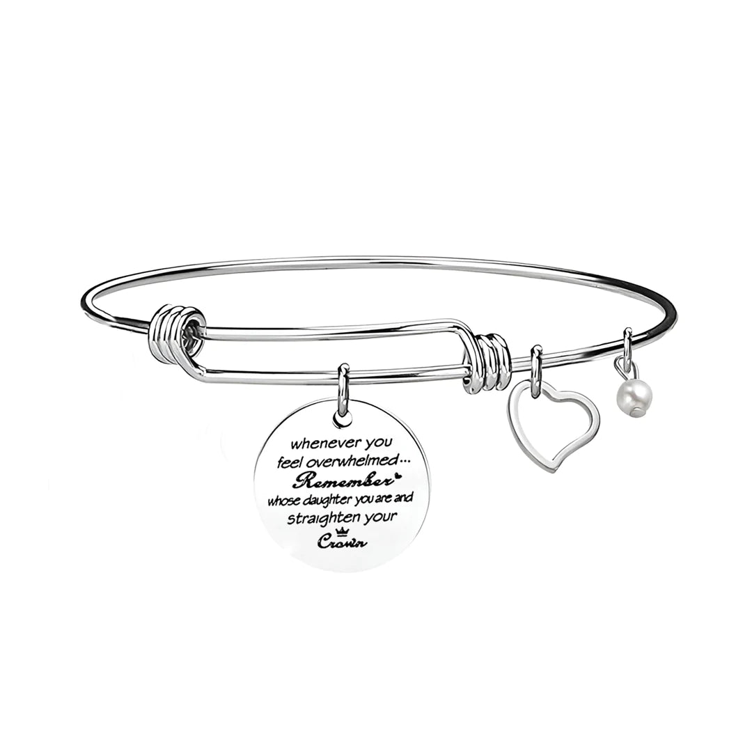 For Daughter - Whenever You Feel Overwhelmed...Crown Bangle-37bracelet