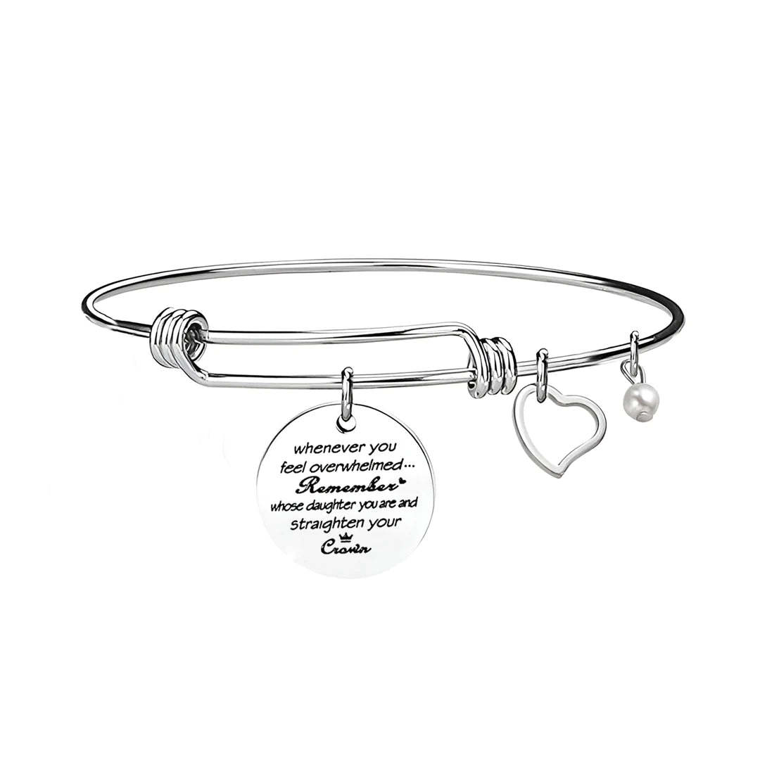 For Daughter - Whenever You Feel Overwhelmed...Crown Bangle-37bracelet