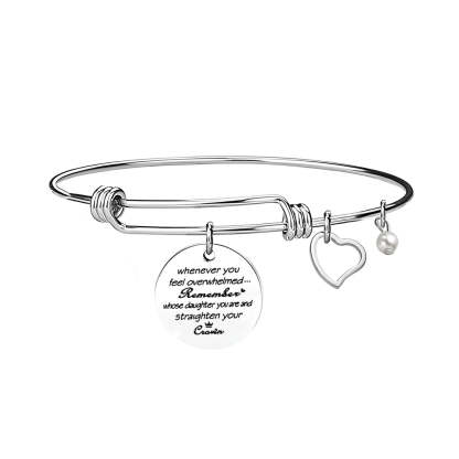 For Daughter - Whenever You Feel Overwhelmed...Crown Bangle-37bracelet