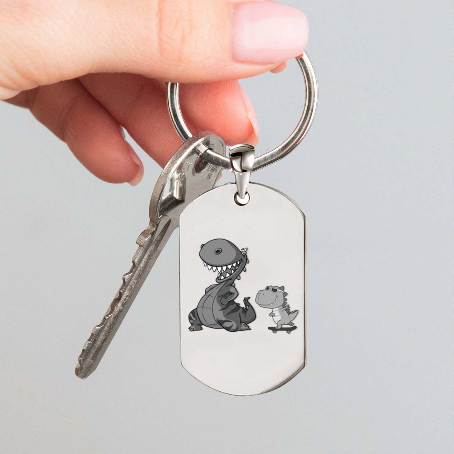 For Father - To The World's Best Daddysaurus Keychain-37bracelet