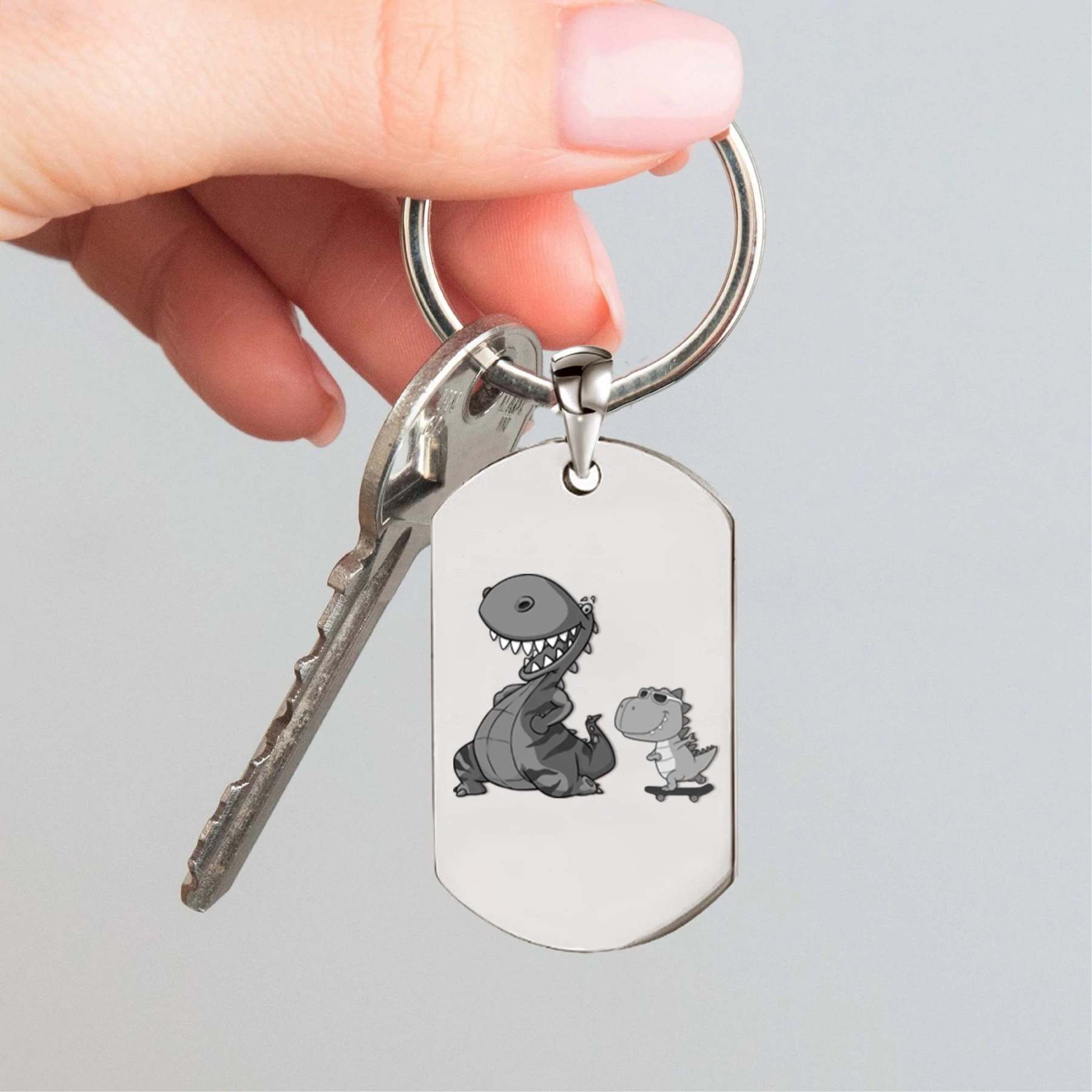 For Father - To The World's Best Daddysaurus Keychain-37bracelet