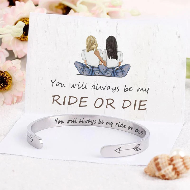 For Friend - You Will Always Be My Ride Or Die Arrow Bracelet-37bracelet