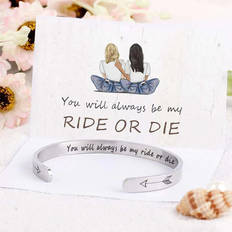 For Friend - You Will Always Be My Ride Or Die Arrow Bracelet-37bracelet