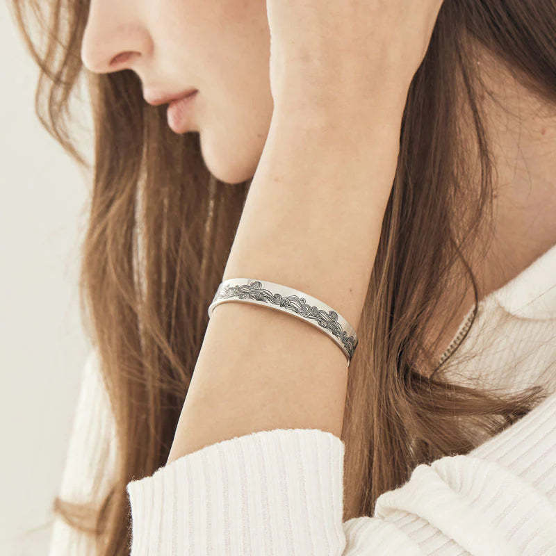 For Granddaughter - I'll Always Be There For You Wave Cuff Bracelet-37bracelet