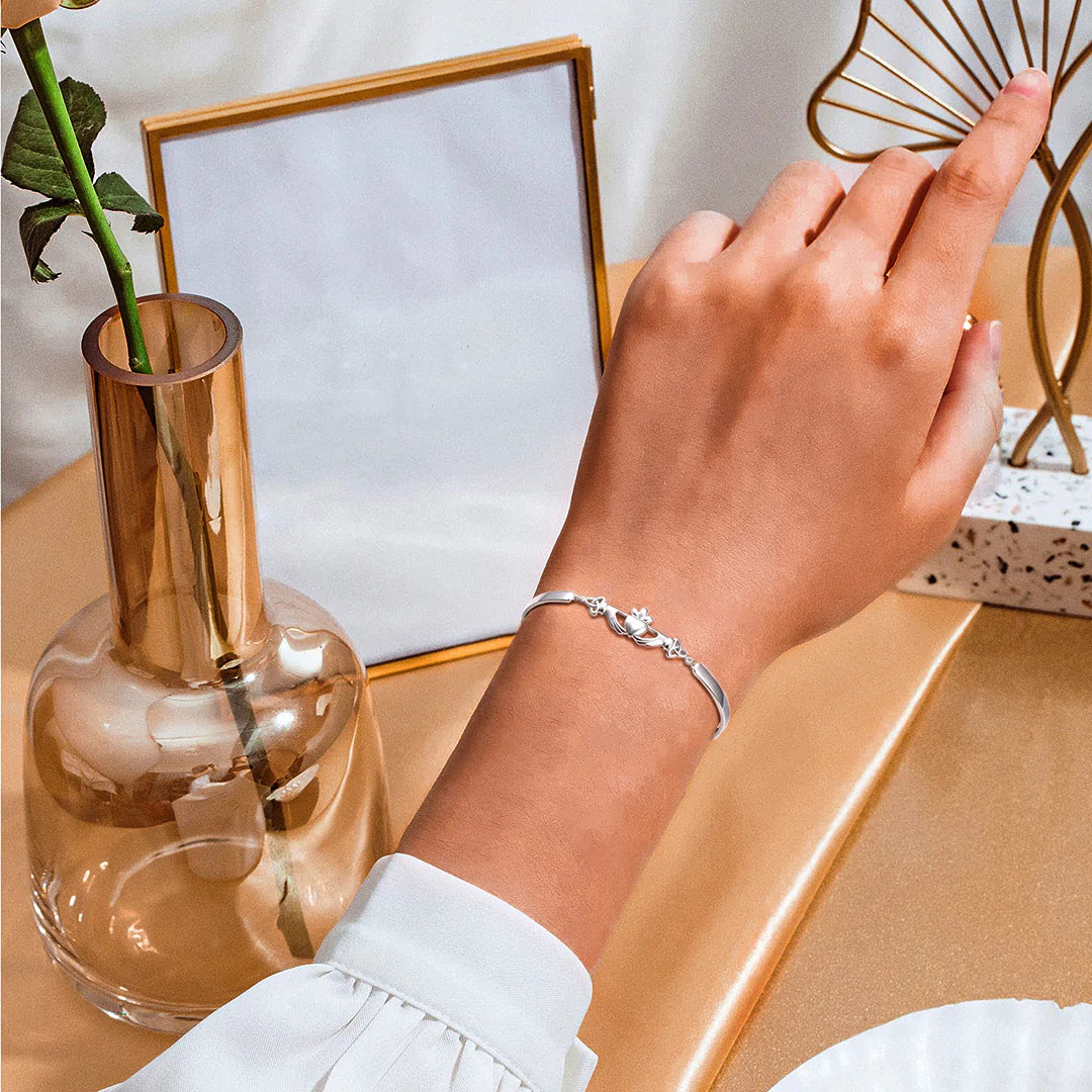 For Friend - Whenever, Wherever You Have My Heart Forever Celtic Claddagh Bracelet-37bracelet