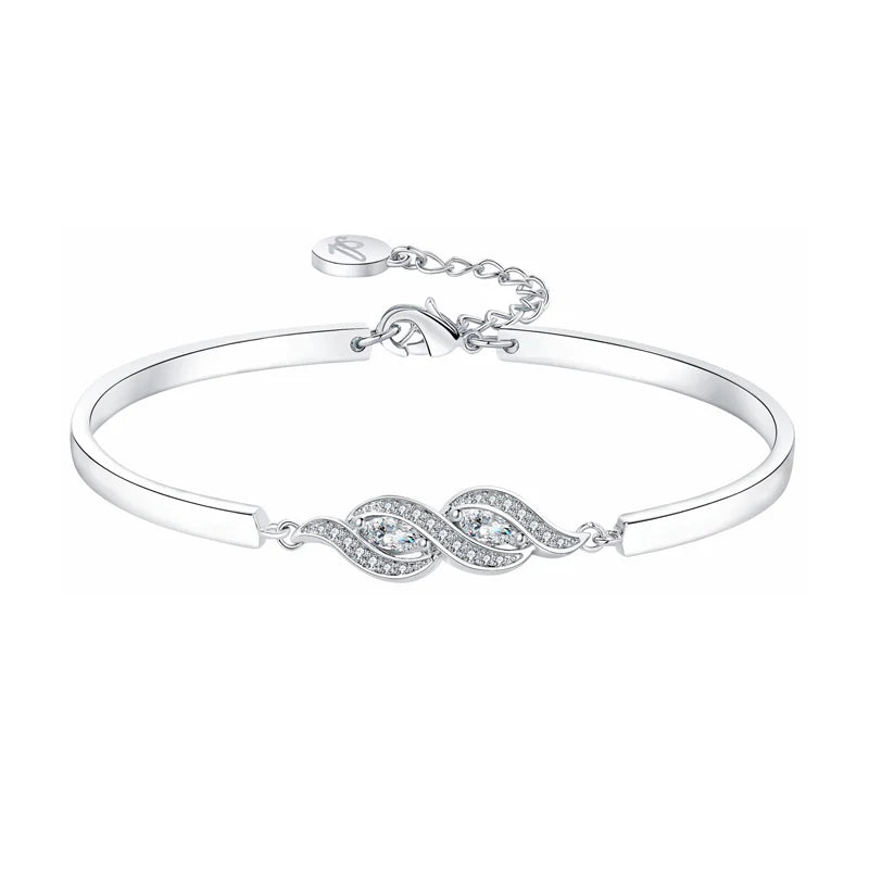 For Daughter - Mother And Daughter Are Connected Heart To Heart Diamond Bracelet-37bracelet