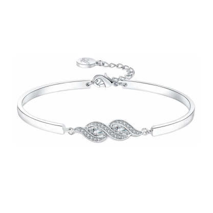 For Daughter - Mother And Daughter Are Connected Heart To Heart Diamond Bracelet-37bracelet