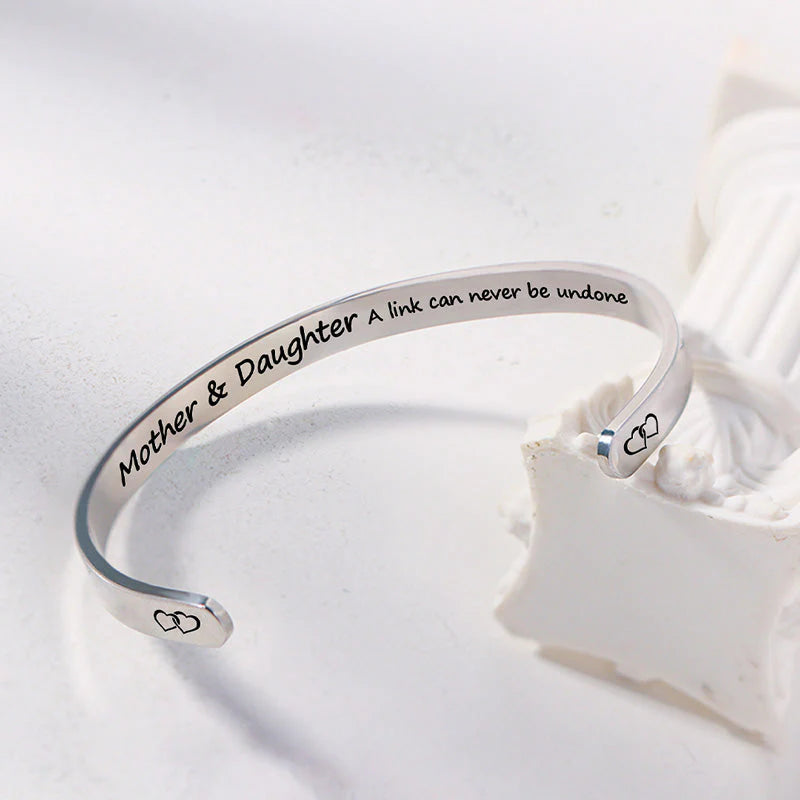 For Daughter - Mother & Daughter A link Can Never Be Undone Double Heart Bracelet-37bracelet