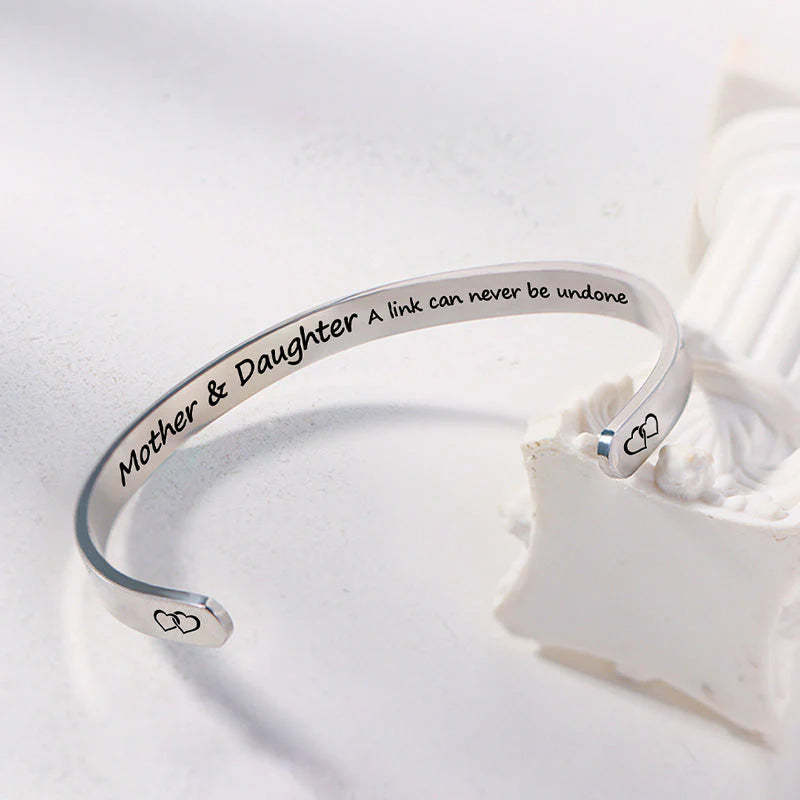 For Daughter - Mother & Daughter A link Can Never Be Undone Double Heart Bracelet-37bracelet