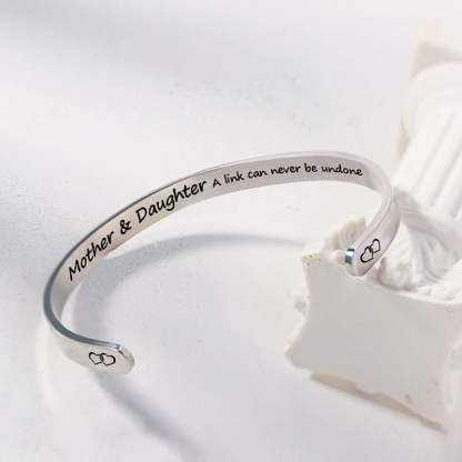 For Daughter - Mother & Daughter A link Can Never Be Undone Double Heart Bracelet-37bracelet