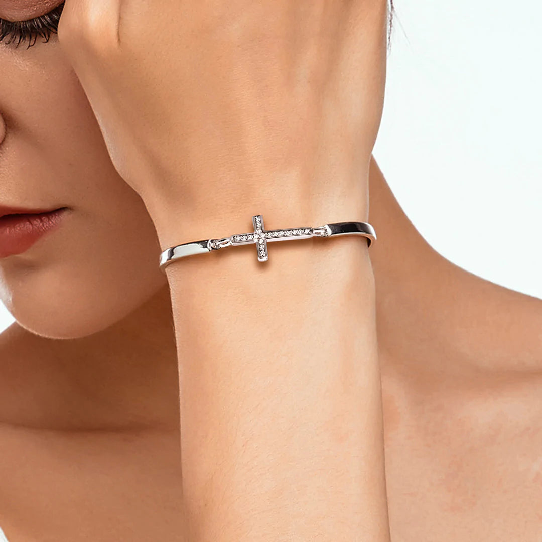 For Granddaughter - Pray On It Pray Over It Pray Through It Crucifix Bracelet-37bracelet