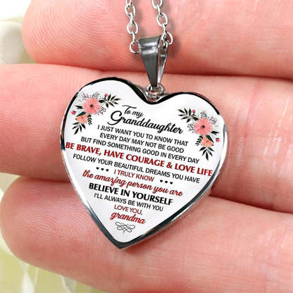 For Granddaughter - I'll Always Be With You Heart Necklace-37bracelet